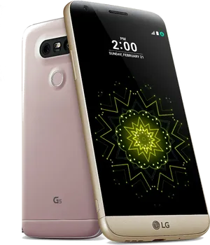 L G G5 Smartphone Pinkand Gold PNG image