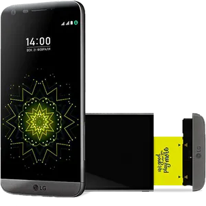 L G Smartphone With Detachable Parts PNG image