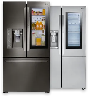 L G Stainless Steel French Door Refrigerator PNG image