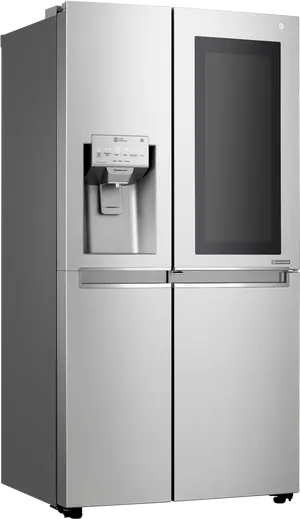 L G Stainless Steel French Door Refrigerator PNG