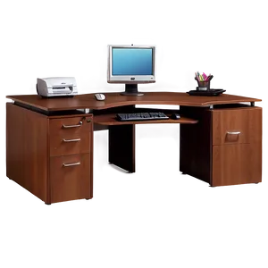 L-shaped Office Desk Png 06262024 PNG image