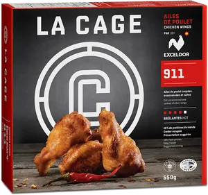 La Cage911 Chicken Wings Packaging PNG image