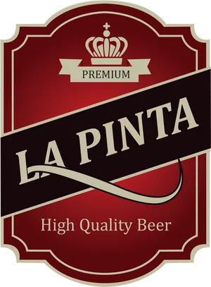 La Pinta Premium Beer Label PNG image