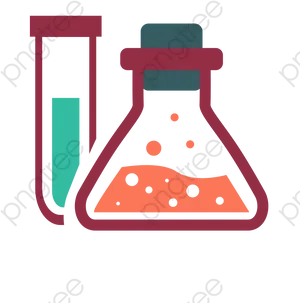 Laboratory Beakersand Test Tube PNG image