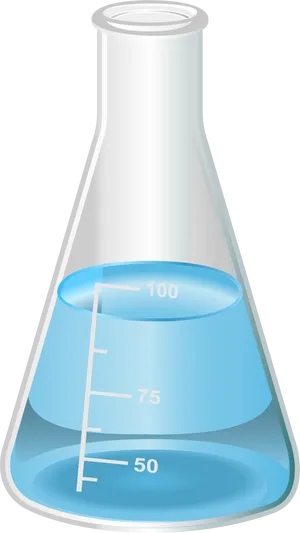 Laboratory Flaskwith Blue Liquid PNG image