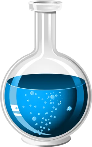 Laboratory Flaskwith Blue Liquid PNG image