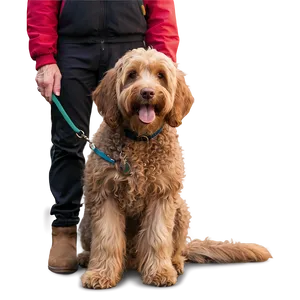 Labradoodle Waiting For Walk Png 06262024 PNG image