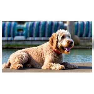 Labradoodle With Kids PNG 06262024