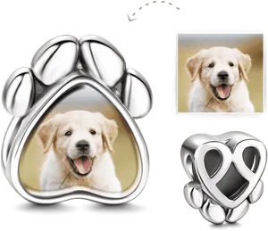 Labrador Puppy Paw Print Charms PNG image