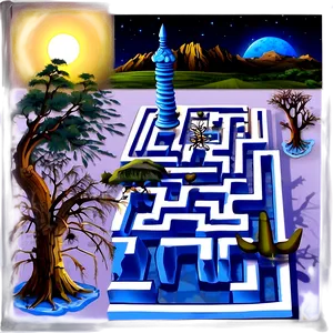 Labyrinth Night Scene Png 06252024 PNG image