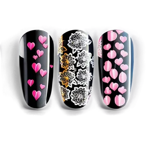 Lace Design Acrylic Nails Png 06202024 PNG image