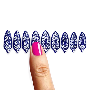 Lace Design Acrylic Nails Png Clf PNG image