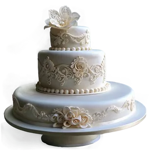 Lace Detailed Wedding Wedding Cake PNG Irl