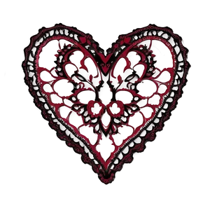 Lace Pattern Red Heart Emoji PNG 21 PNG