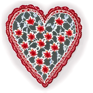 Lace Pattern Red Heart Emoji PNG 25 PNG