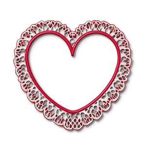 Lace Pattern Red Heart Emoji PNG 60 PNG
