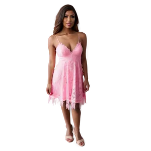 Lace Pink Dress Png 06292024 PNG image