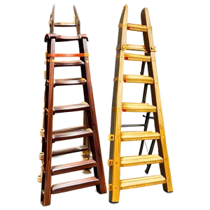 Ladder Wood Shelf Varieties PNG 06272024