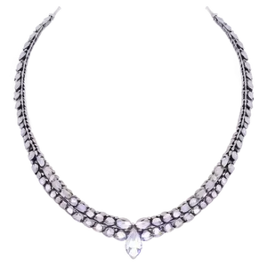 Ladies Silver Necklace Png 06282024 PNG image