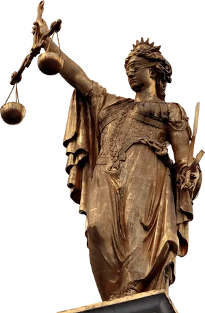 Lady Justice Statue Bronze PNG image