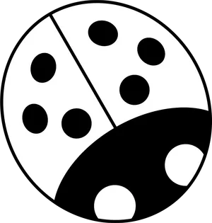 Ladybug Icon Blackand White PNG image