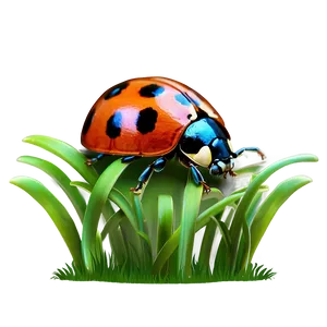 Ladybug In Grass PNG Lwa