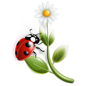 Ladybug On Flower PNG 96