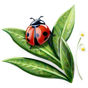 Ladybug On Flower PNG Lcd86