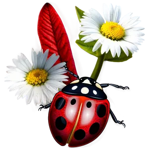 Ladybug On Flower PNG Rii