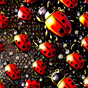 Ladybug Pattern Background Png 05242024 PNG image