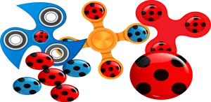 Ladybug Themed Fidget Spinners PNG image