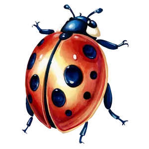 Ladybug Watercolor Painting PNG 44