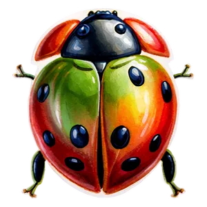 Ladybug Watercolor Painting PNG Cxt62