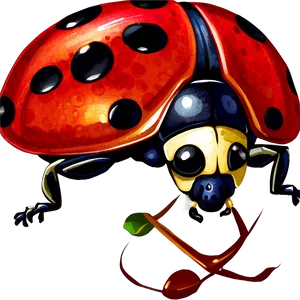 Ladybug Watercolor Painting PNG Yge