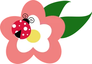 Ladybugon Flower Vector
