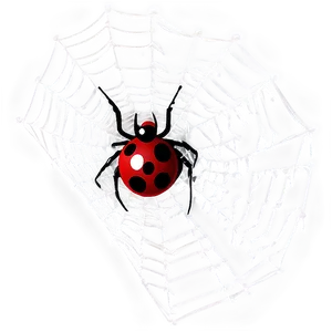Ladybugon Spider Web Illustration