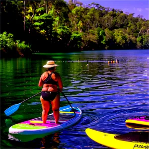 Lake Life Paddle Boarding PNG Hcs51 PNG