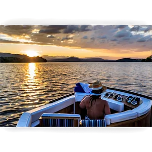 Lake Life Sunset Cruise PNG Fun PNG