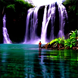 Lake Life Waterfall Exploration PNG Uif31 PNG