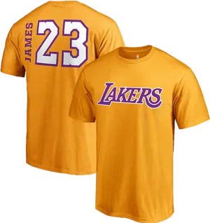 Lakers James23 T Shirt Mockup PNG image