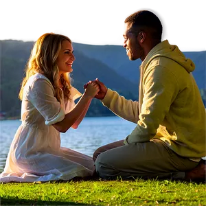 Lakeside Sunset Proposal PNG Yot PNG
