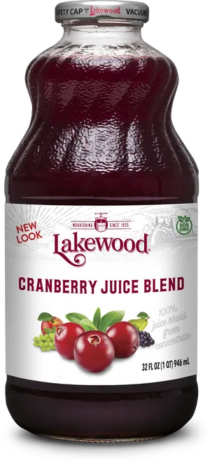 Lakewood Cranberry Juice Blend Bottle PNG image