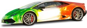Lamborghini Huracan Greento Orange Gradient