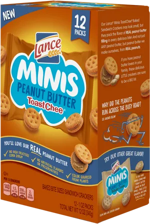 Lance Minis Peanut Butter Crackers Packaging PNG image