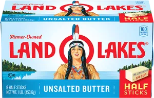 Land O Lakes Unsalted Butter Package PNG image