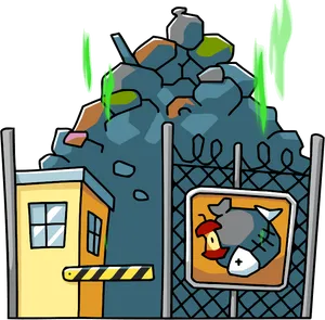 Landfill Site Cartoon Illustration PNG image