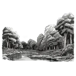 Landscape Line Drawing PNG 06122024 PNG