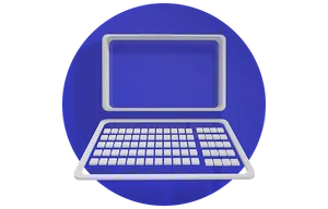 Laptop Icon Blue Background