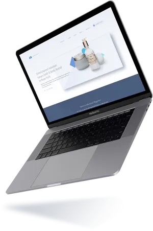 Laptop Mockup Displaying Website Design PNG image