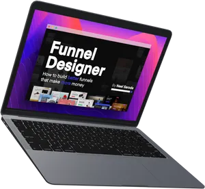 Laptop Mockup Funnel Designer PNG image